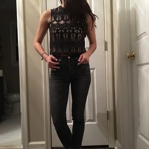 Xhilaration Lacy Back Night Out Top